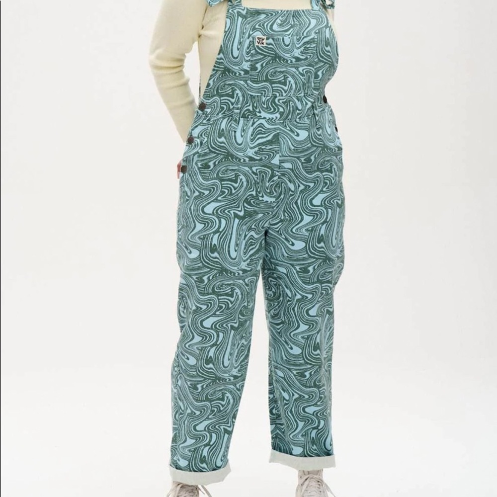 Lucy and Yak blue swirl dungarees / overalls! Brand new size 18R